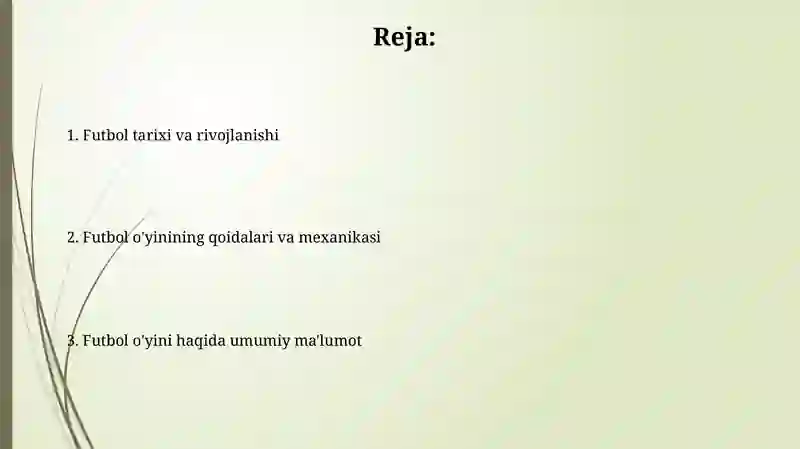 Futbol o'yini haqida 2