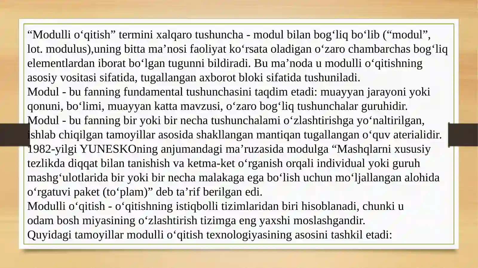 MODULLI TA’LIM TEXNOLOGIYASI XUSUSIYATLARI VA ADABIYOT O’QITISHDA UNDAN FOYDALANISH 2