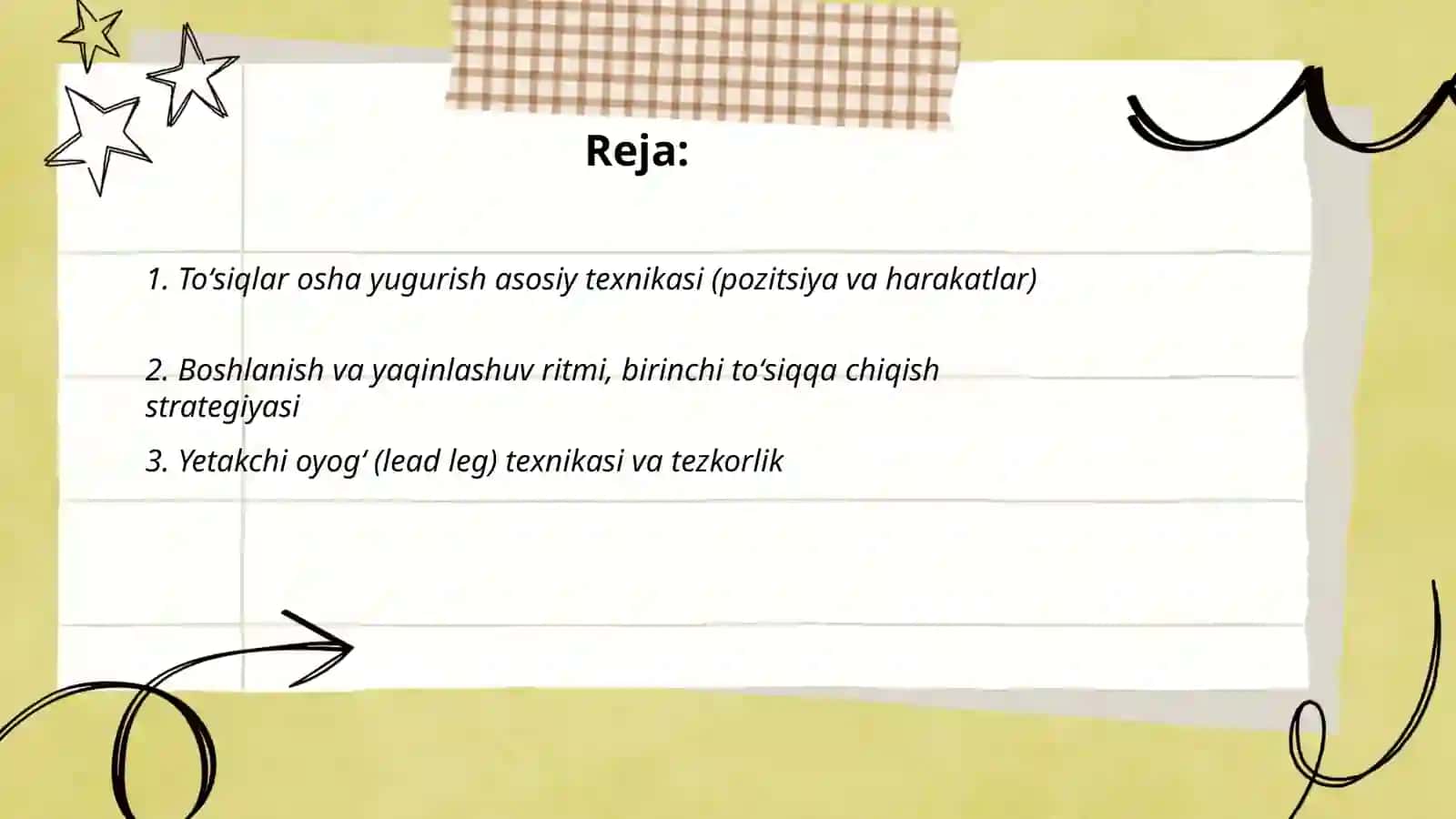 Toʻsiqlar osha yugurishning texnikasi va mashgʻulot metodikasi 2