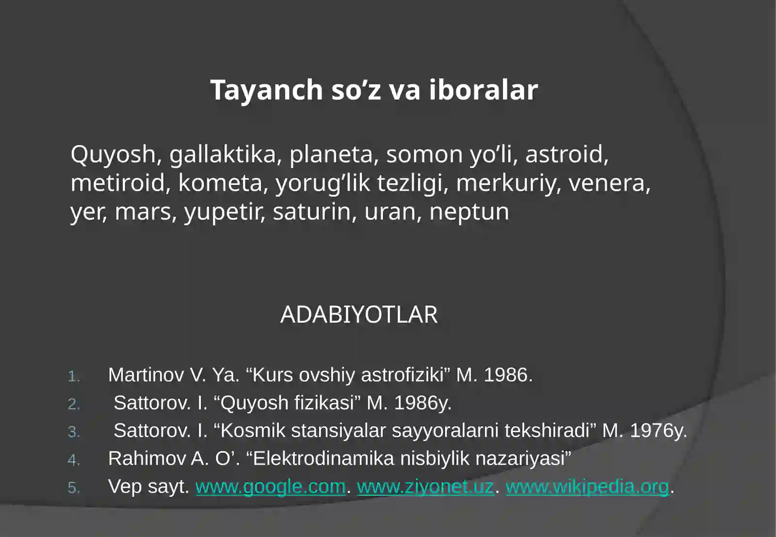 Quyosh tizimi 2