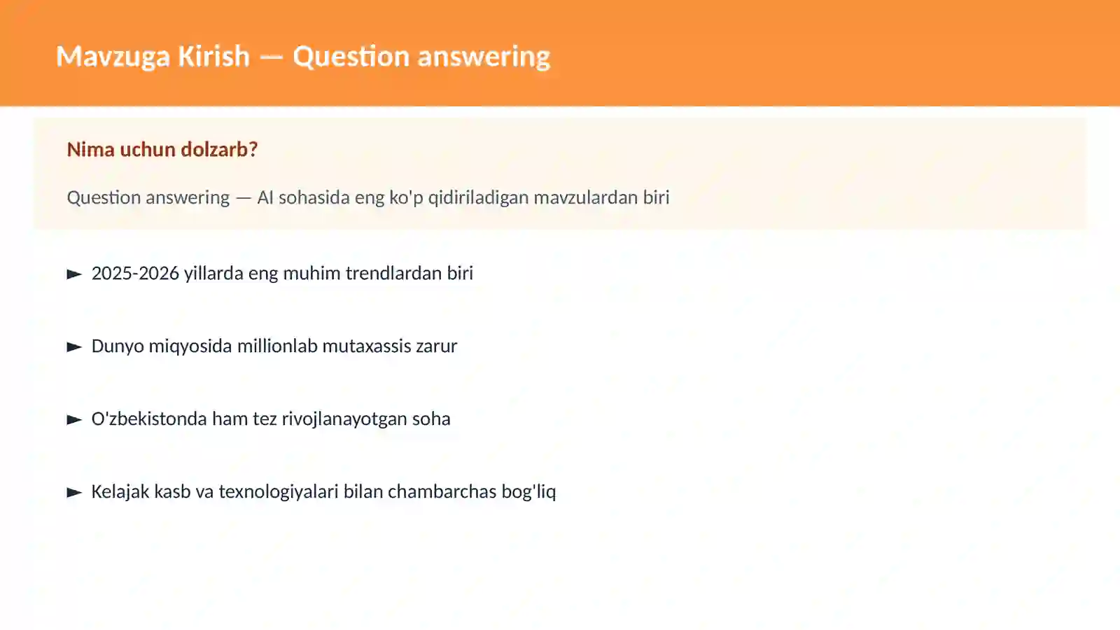 AI | NLP TABIIY TIL QAYTA ISHLASH 2