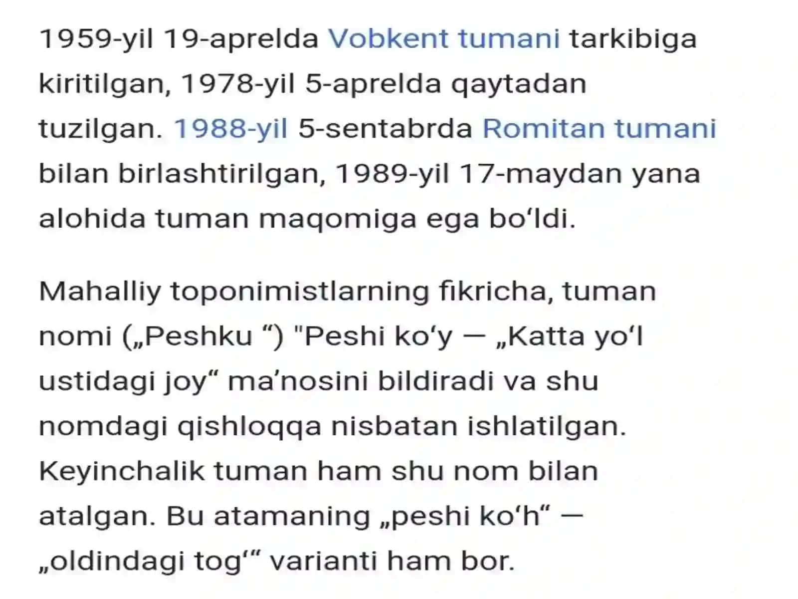 Peshku tarixini o'rganish 2