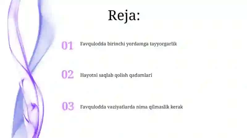 Favqulodda birinchi yordamga tayyorgarlik 2