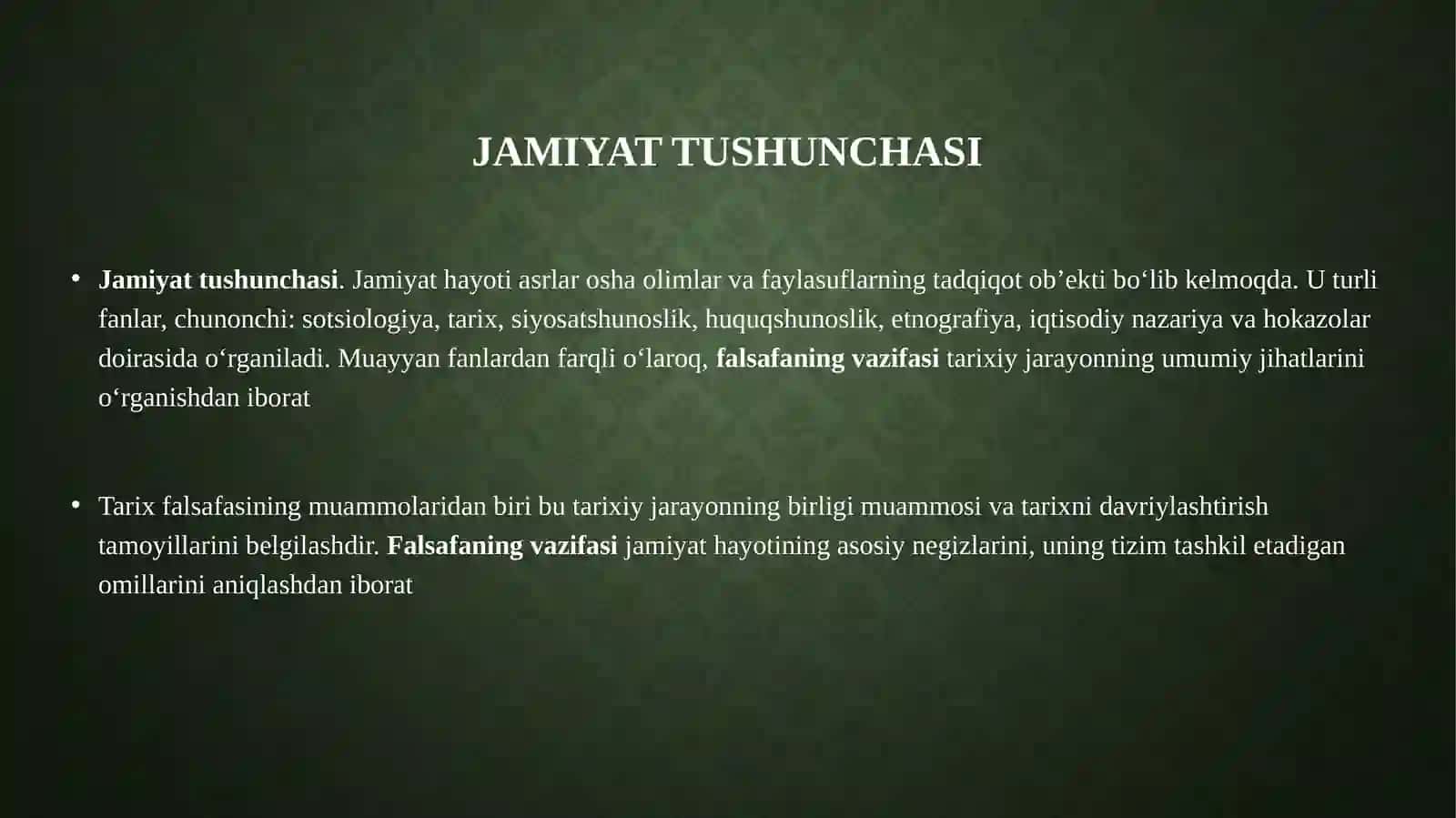Jamiyat falsafasi 2