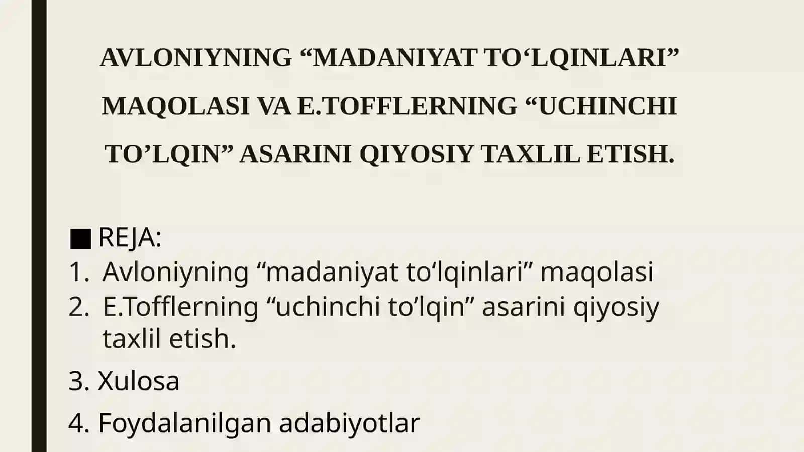 Avloniyning “Madaniyat To‘lqinlari” Maqolasi va E.Tofflerning “Uchinchi To’lqin” Asarini Qiyosiy Taxlil Etish 2