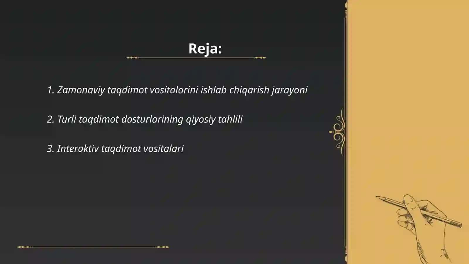 Zamonaviy taqdimot vositalarni ishlab chiqarishning qiyosiy tahlili 2