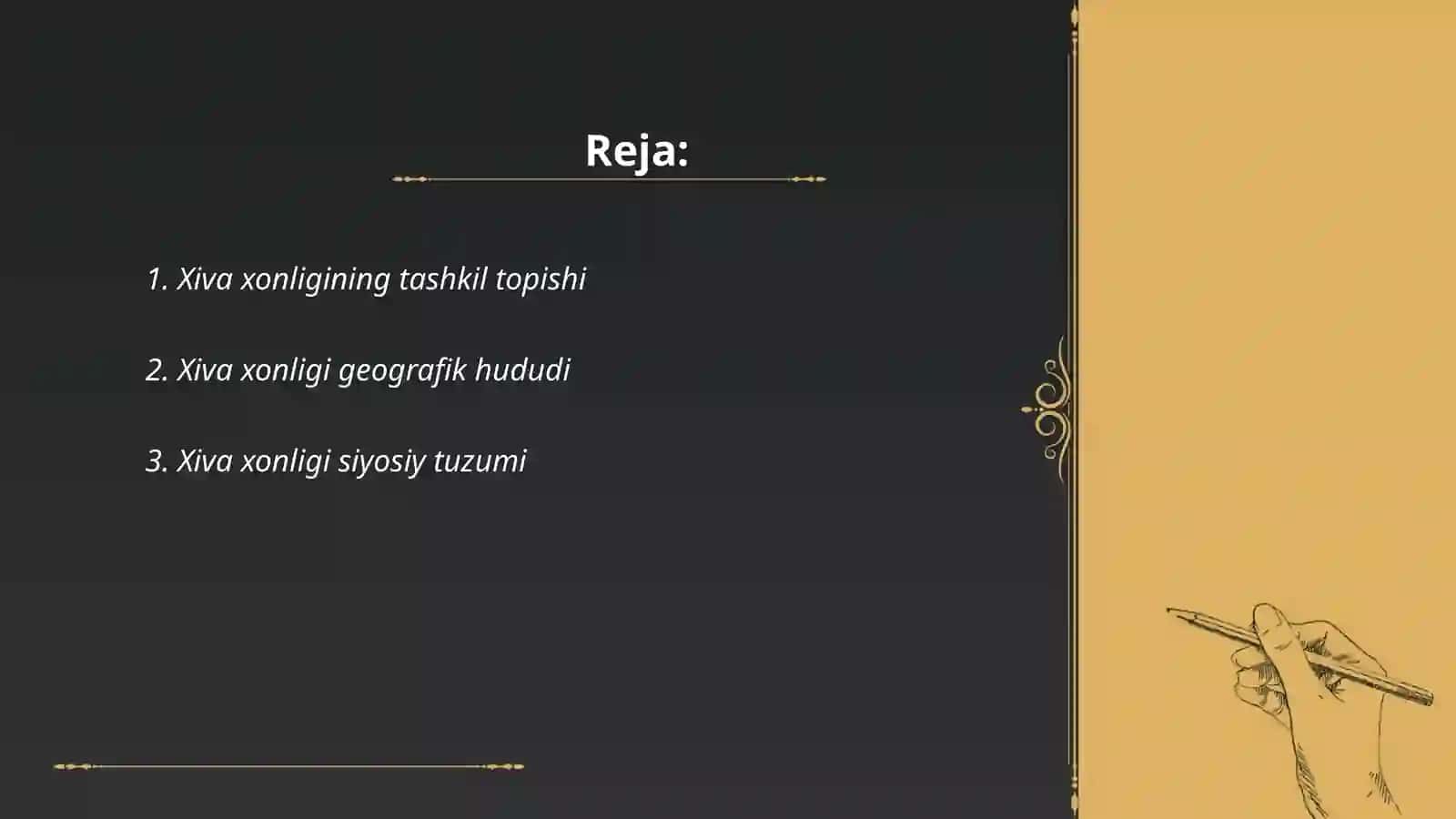 Xiva xonligi tarixiga doir manbalar tasnifi kurs ishi yozish 2