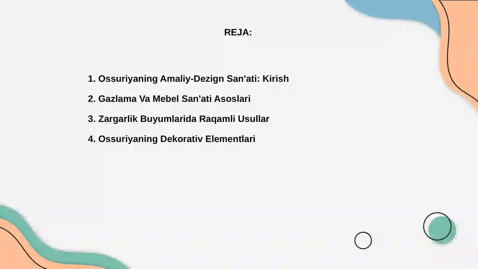 Ossuriyaning amaliy-dekorativ san'ati(gazlama mebel zargarlik buyumlari) 2