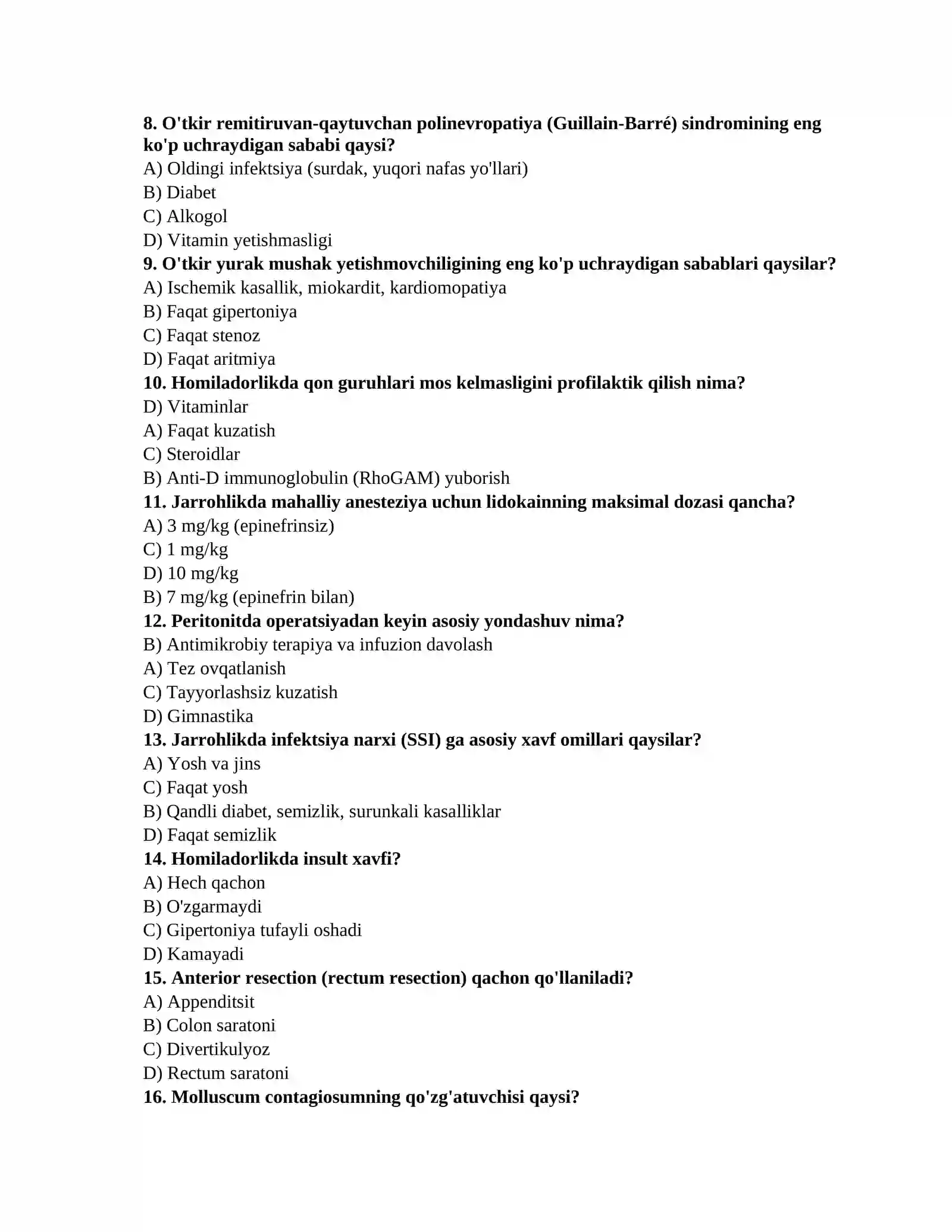 Ginekologiya savollari 2