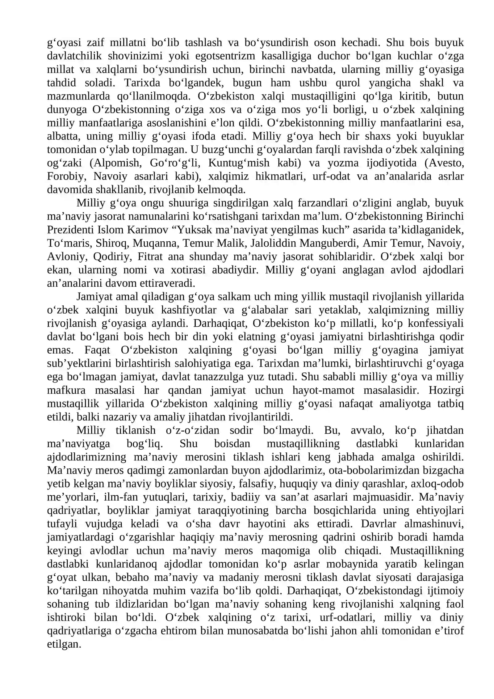 MUSTAQILLIK YILLARIDA OʻZBEKISTONDAGI MA’NAVIY VA MADANIY TARAQQIYOT 2