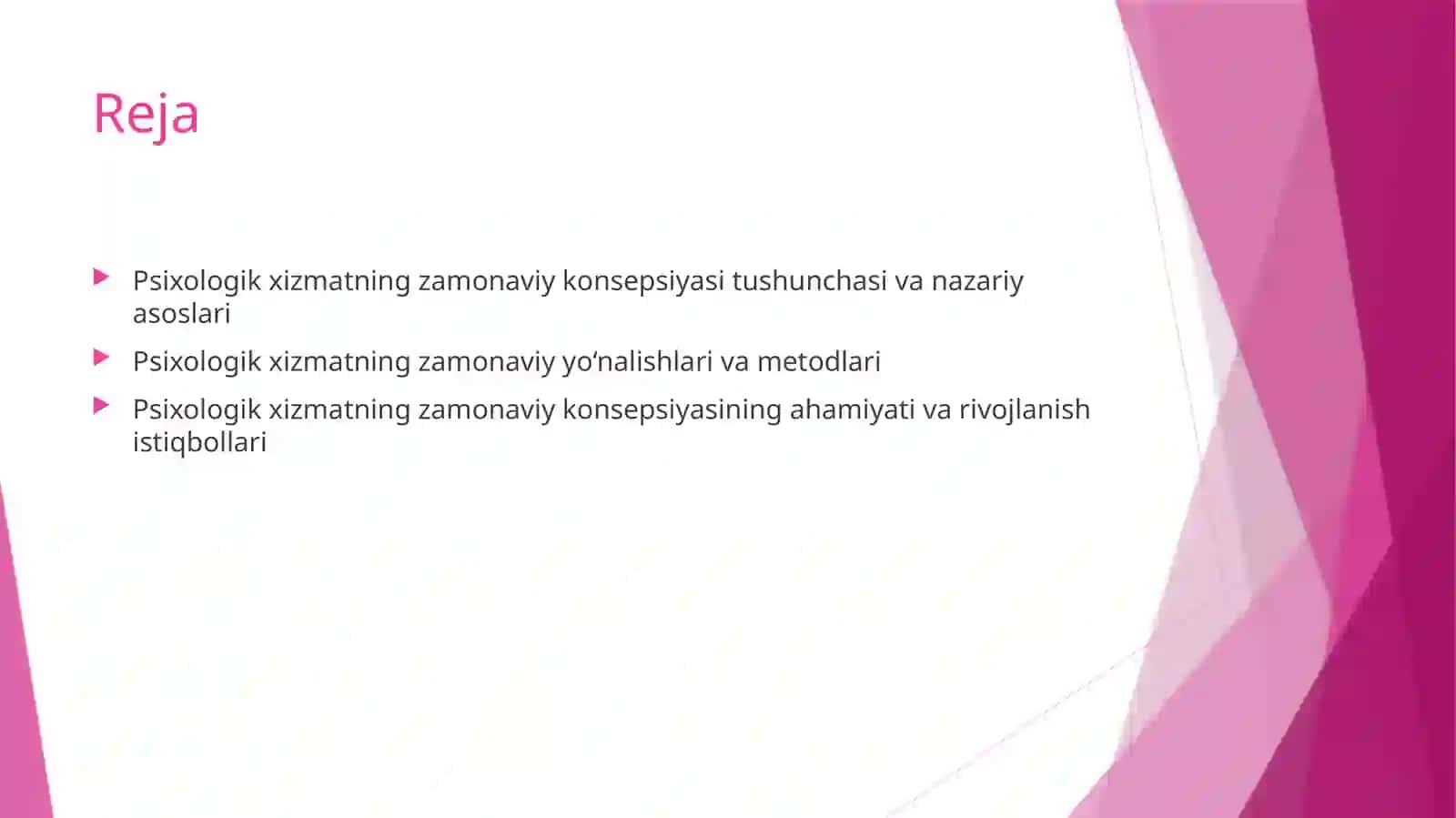 Psixologik xizmatning zamonaviy konsepsiyasi 2