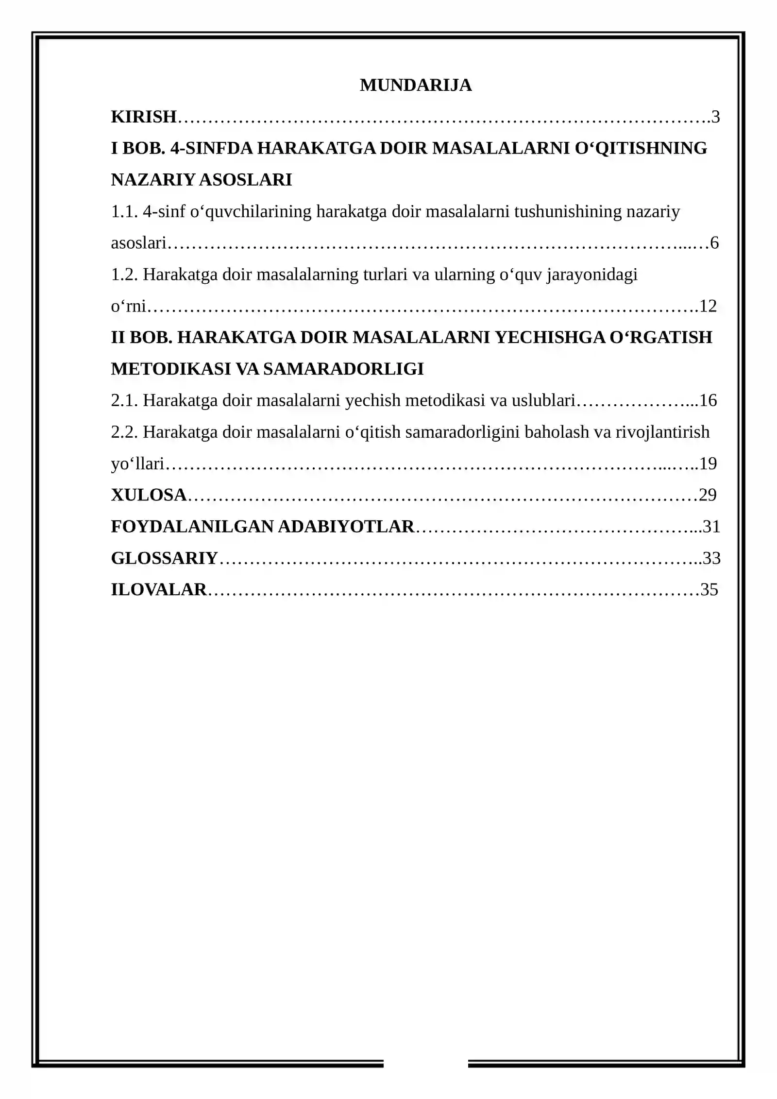 4-sinfda harakatga doir masalalarni yechishga o‘rgatish 2