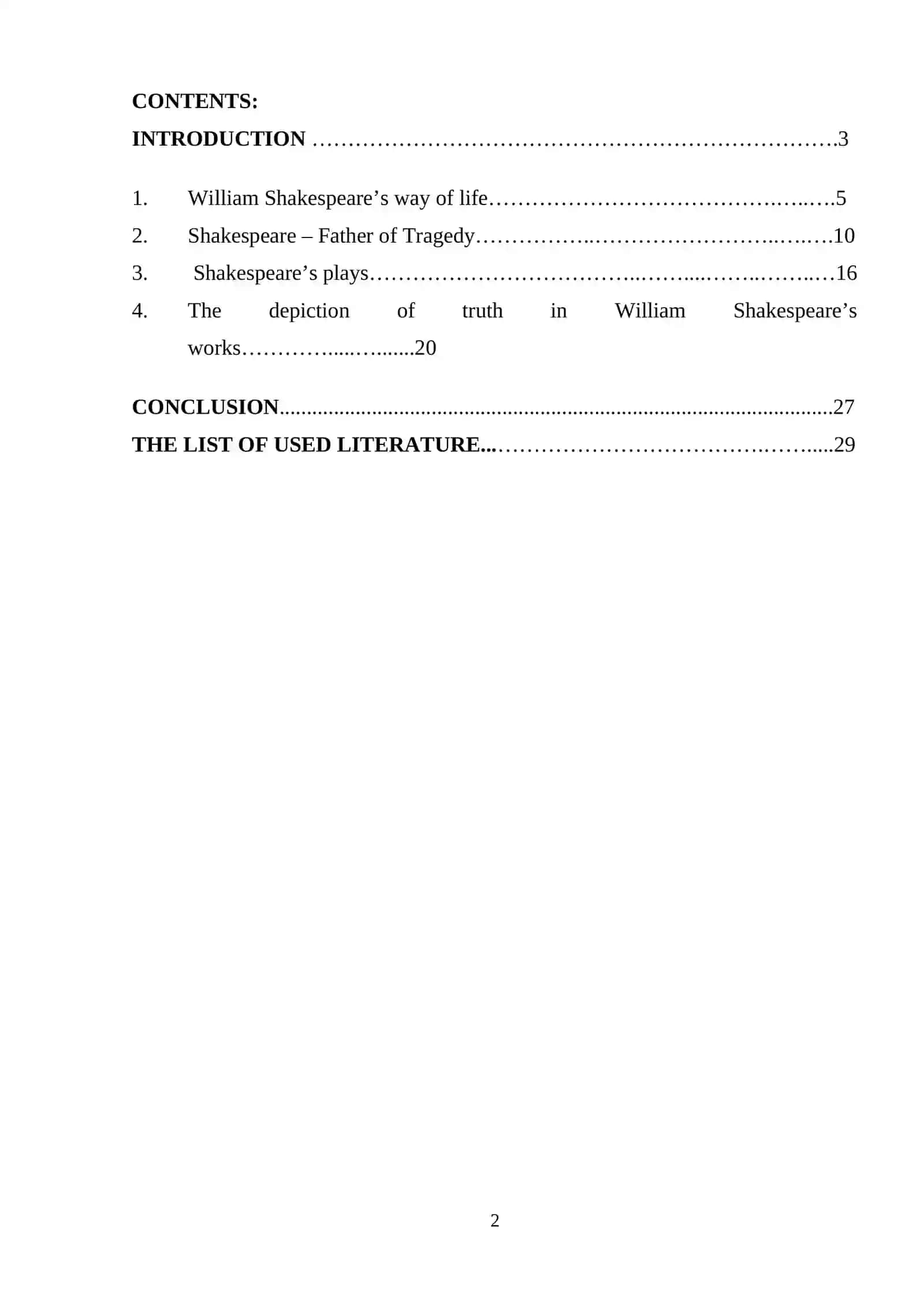 Understanding of Shakespeare's English 2