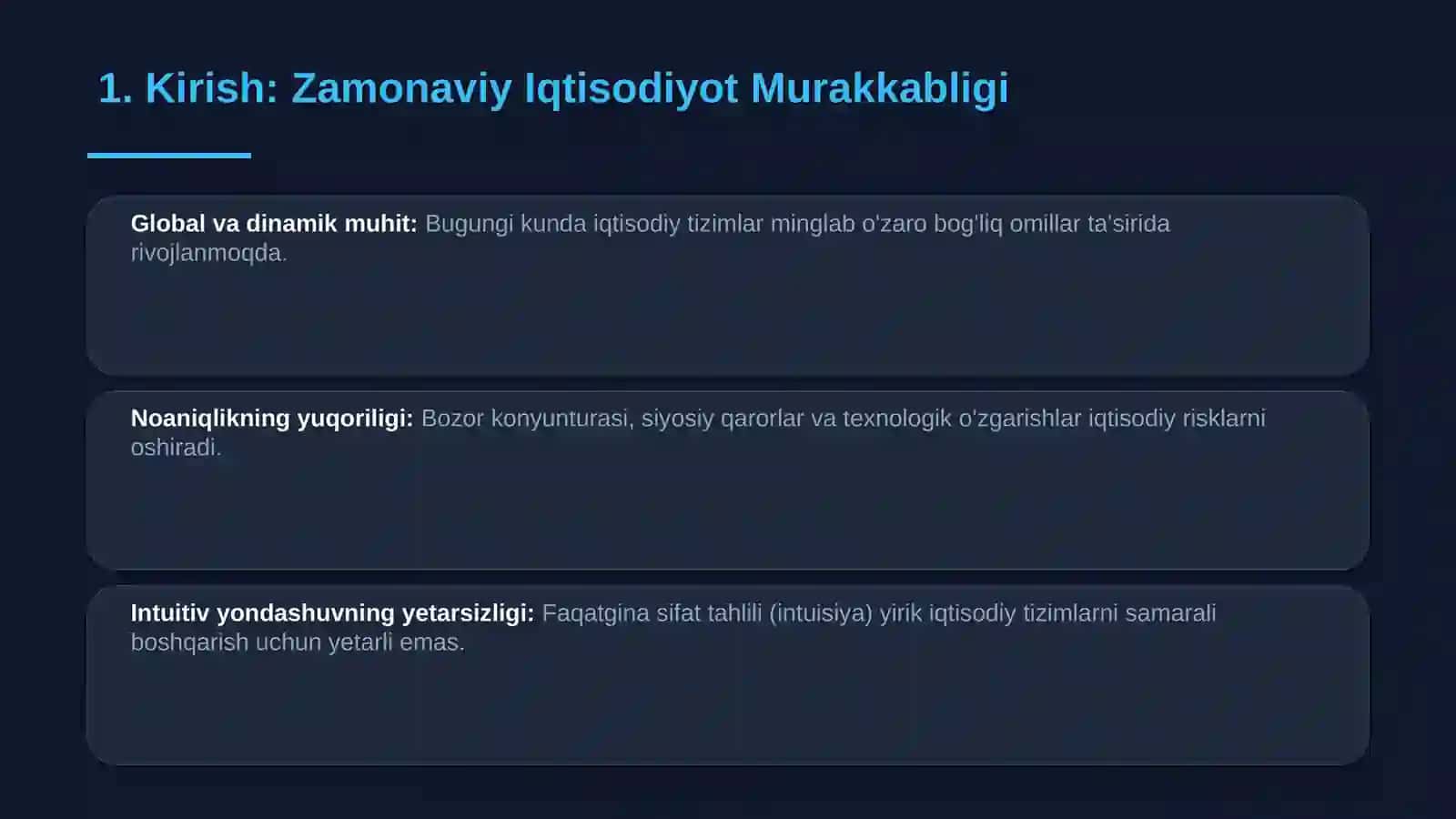 IQTISODIYOTNI EKONOMETRIK MODELLASHTIRISHNING ZARURLIGI 2