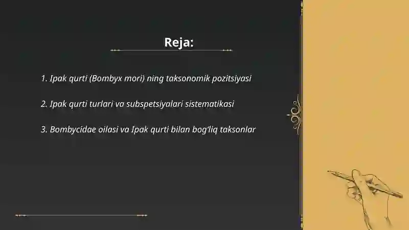 Ipak qurtining zoologiyalik sistematikasi 2