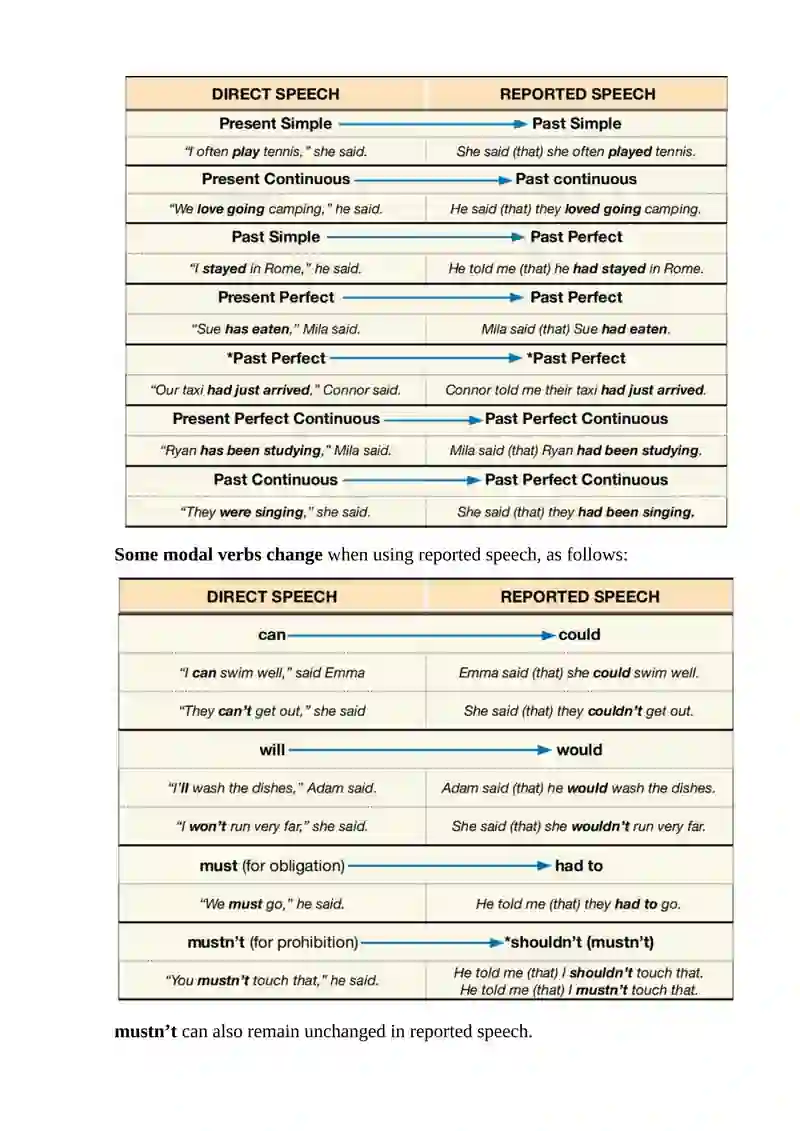 Reported speech lesson plan 2