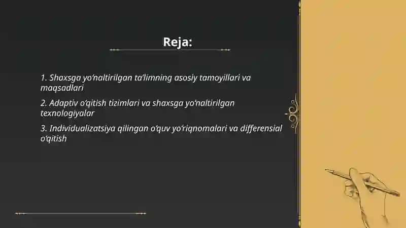 Shaxsga yo‘naltirilgan ta’lim texnologiyalari 2