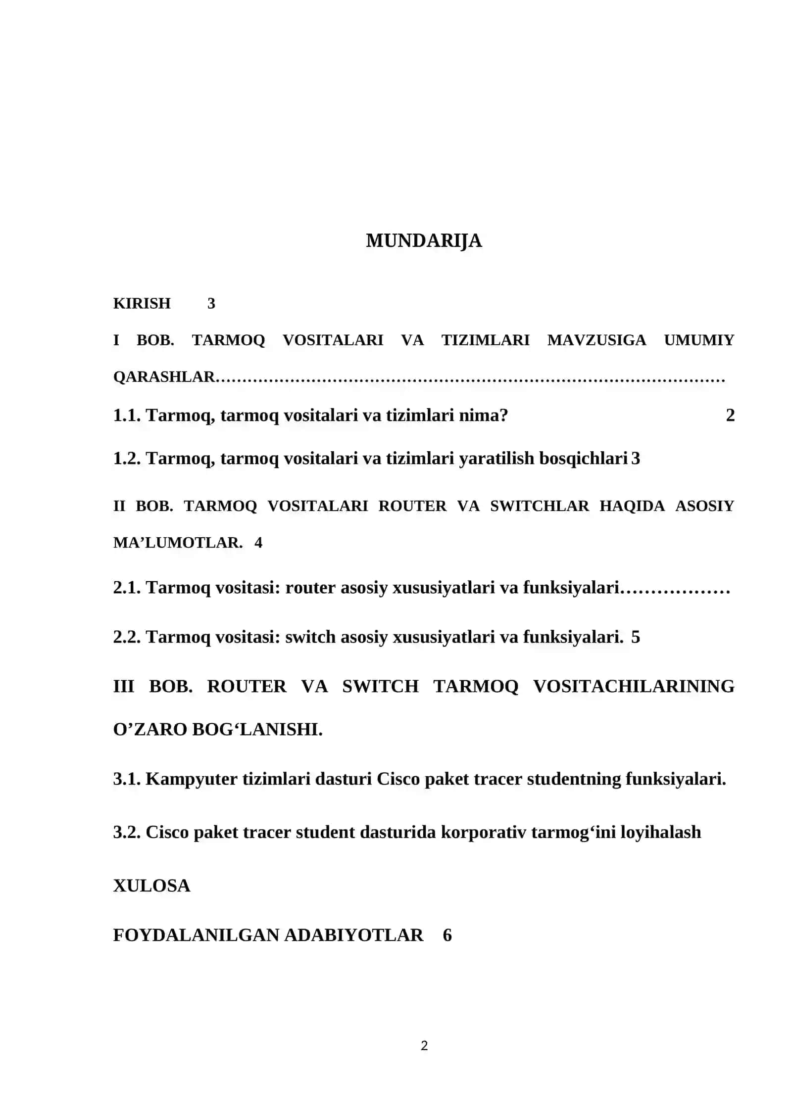 TARMOQ VOSITALARI VA ULARDAGI TIZIMLAR 2