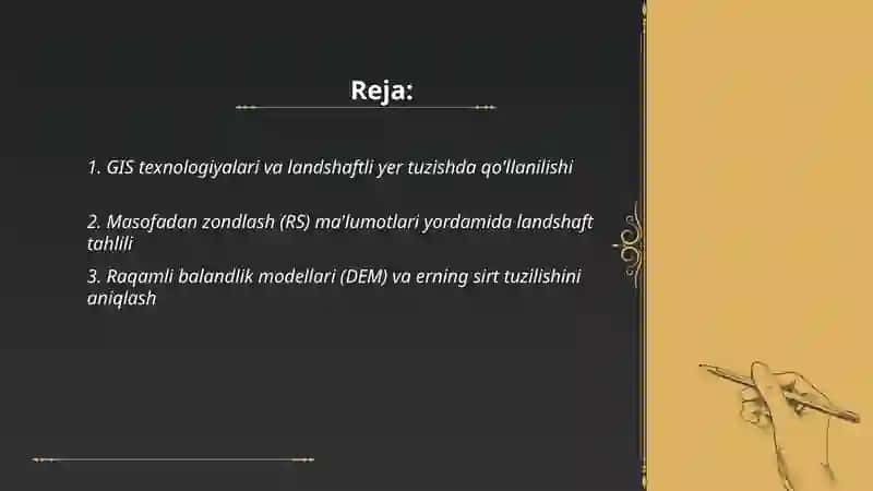 Landshaftli yer tuzishda raqamli xaritalarning qo’llanilishi 2