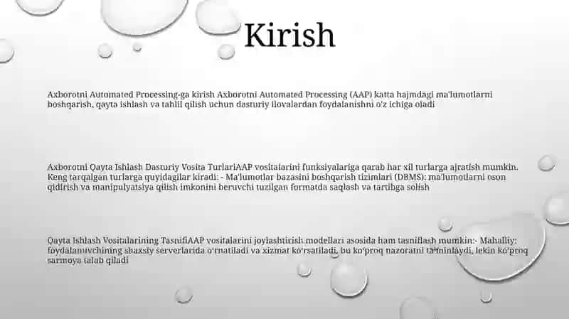 Axborotni Qayta Ishlashning Dasturiy Vositalari Va Ularning Tasnifi 2