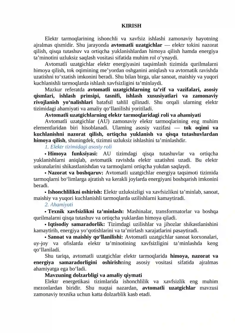 Avtomatli uzatgichlar. 2