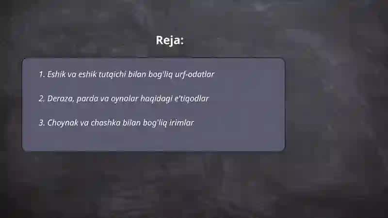 Eshik va eshik tutqichi bilan bog'liq urf-odatlar 2
