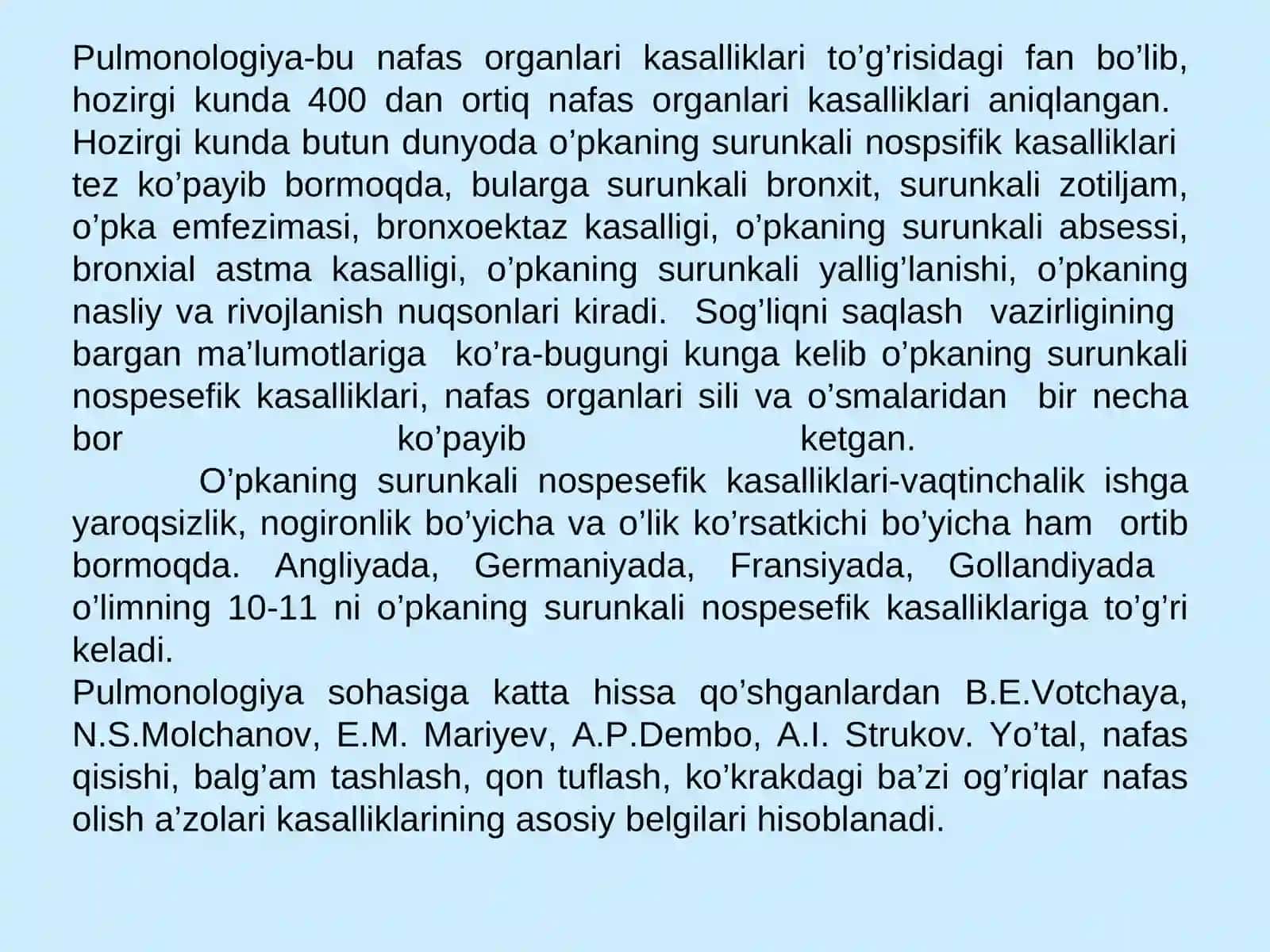 Nafas olish tizimi kasalliklari haqida umumiy ma’lumot 2