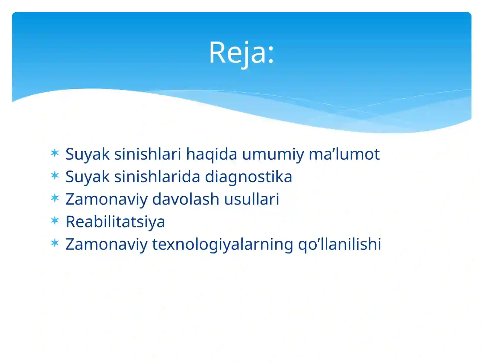 Suyak sinishlarida zamonaviy davolash usullari 2