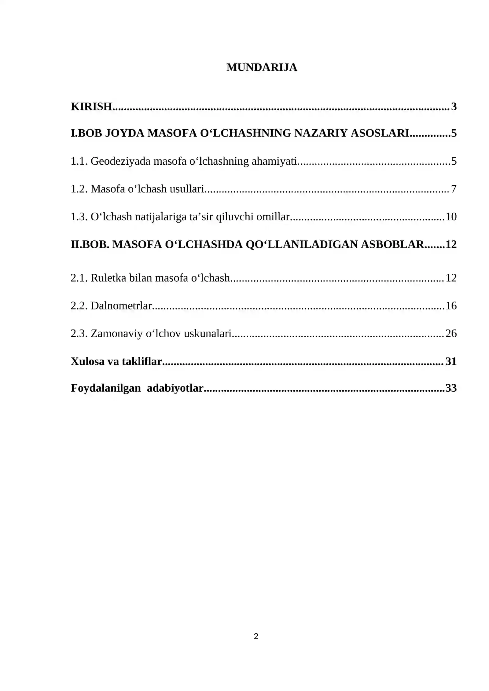 “Joyda masofa o‘lchash” 2