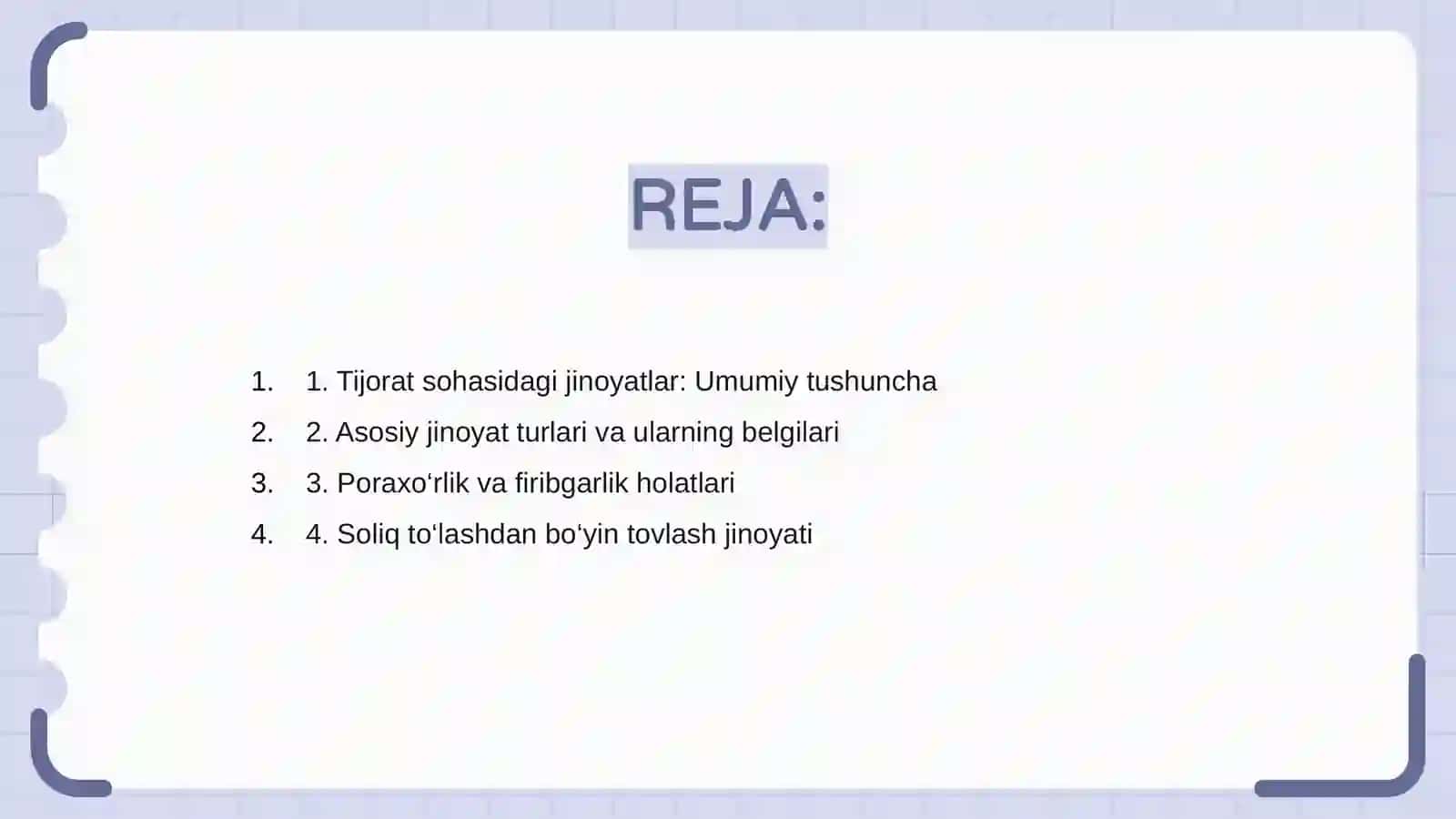 Tijorat sohasidagi jinoyatlar va jinoiy javobgarlik 2