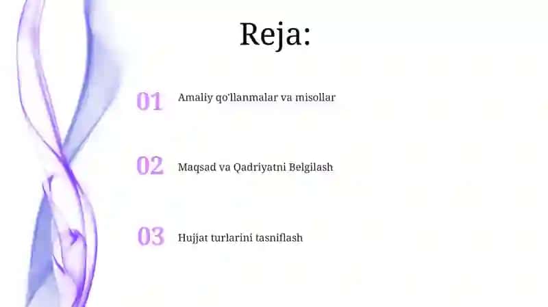 Tashkiliy hujjatlarning vazifasi 2