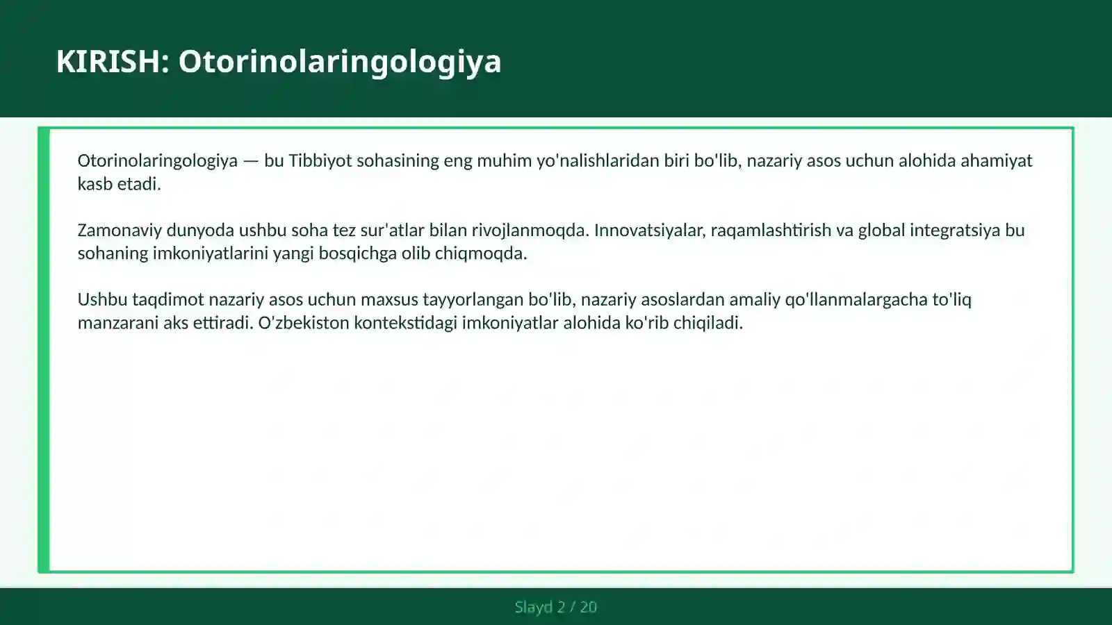 OTORINOLARINGOLOGIYA 2