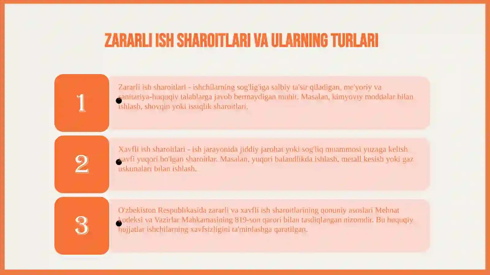 Zararli ish va xavfli sharoitlar 2