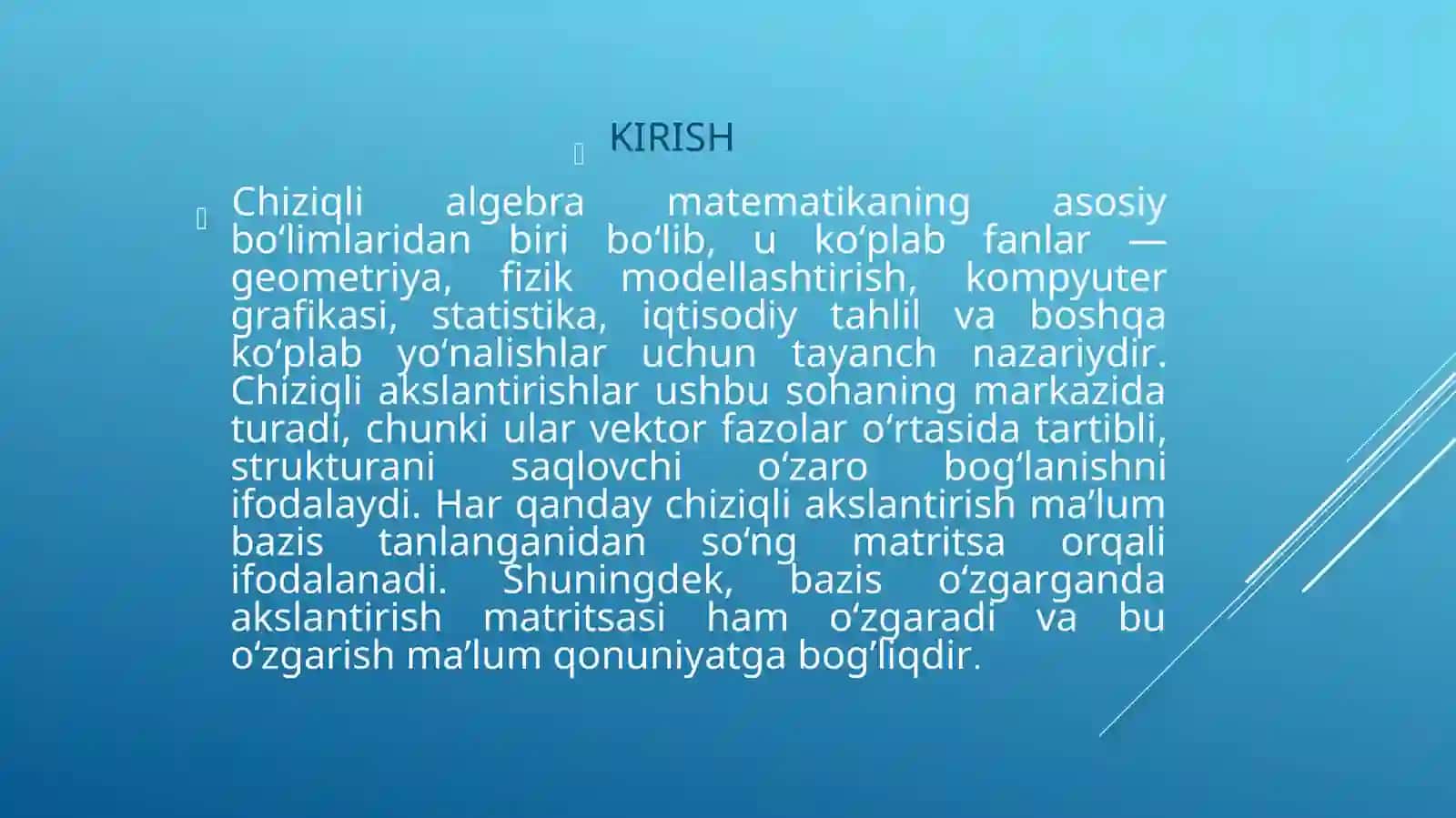 Algebra kurs ishi slayti 2