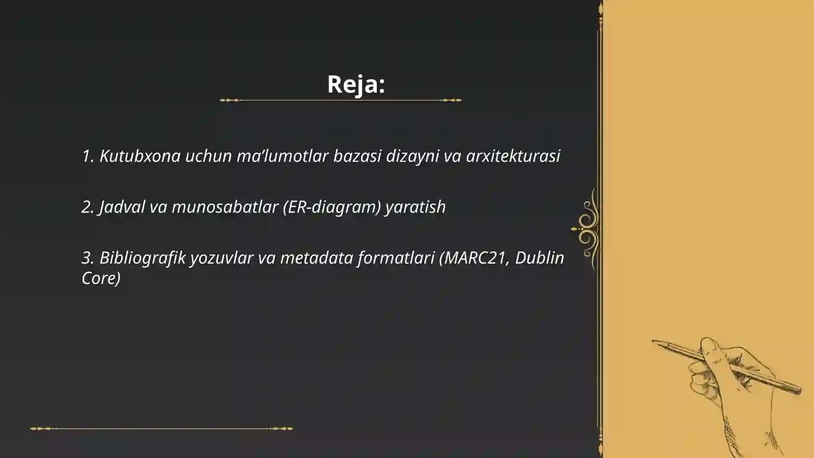 Kutubxona uchun ma’lumotlar bazasi 2