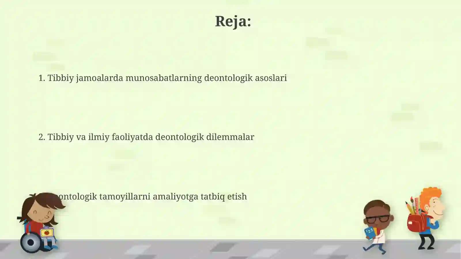 Tibbiy va ilmiy ishlar davomida tibbiy guruhlardagi munosabatlarning deontologik jihatlar 2