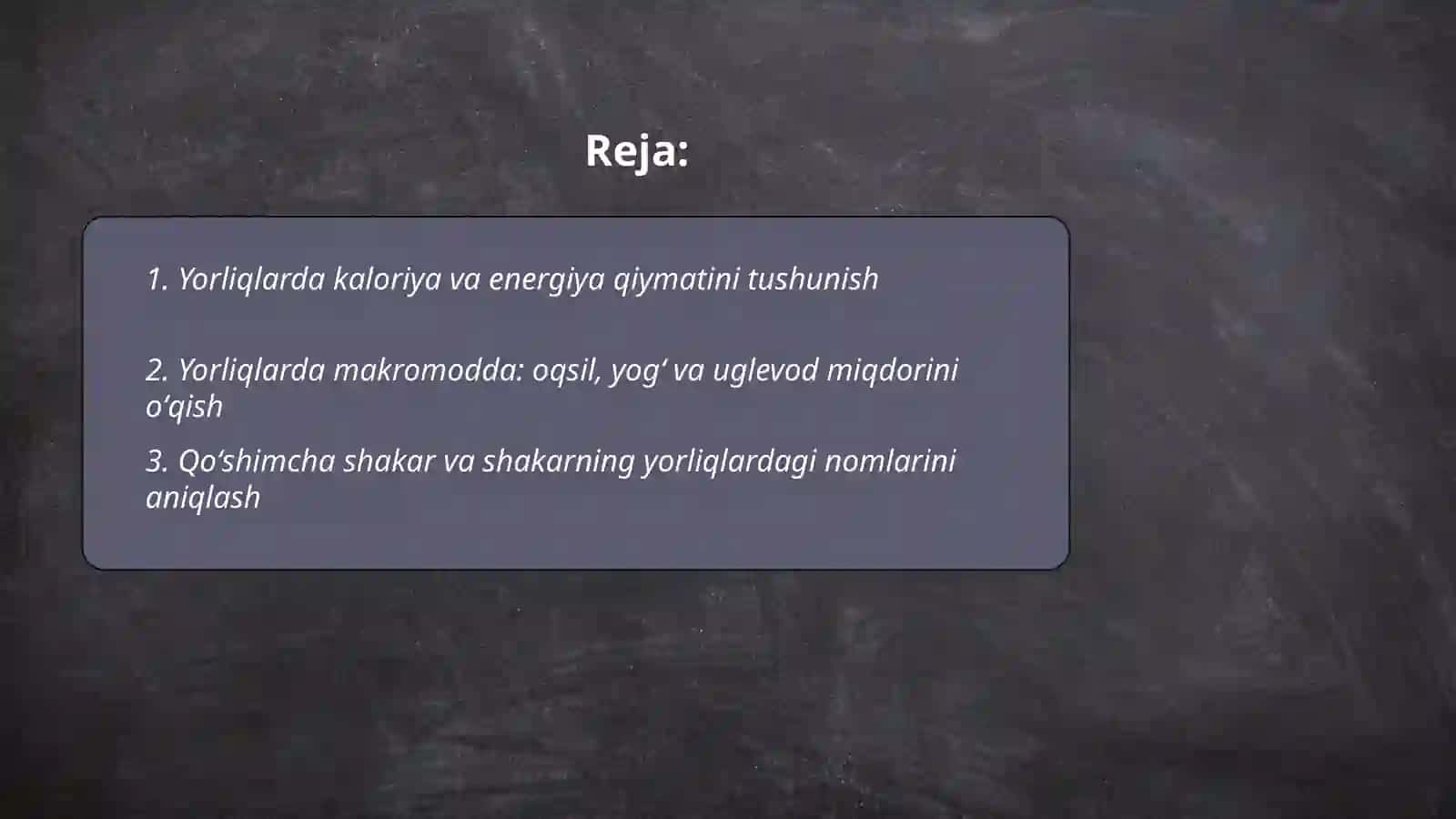 Oziq-ovqat mahsulotlarining tarkibi foydali va zararli xususiyatlarini yorliqlari orqali oʻrganish 2
