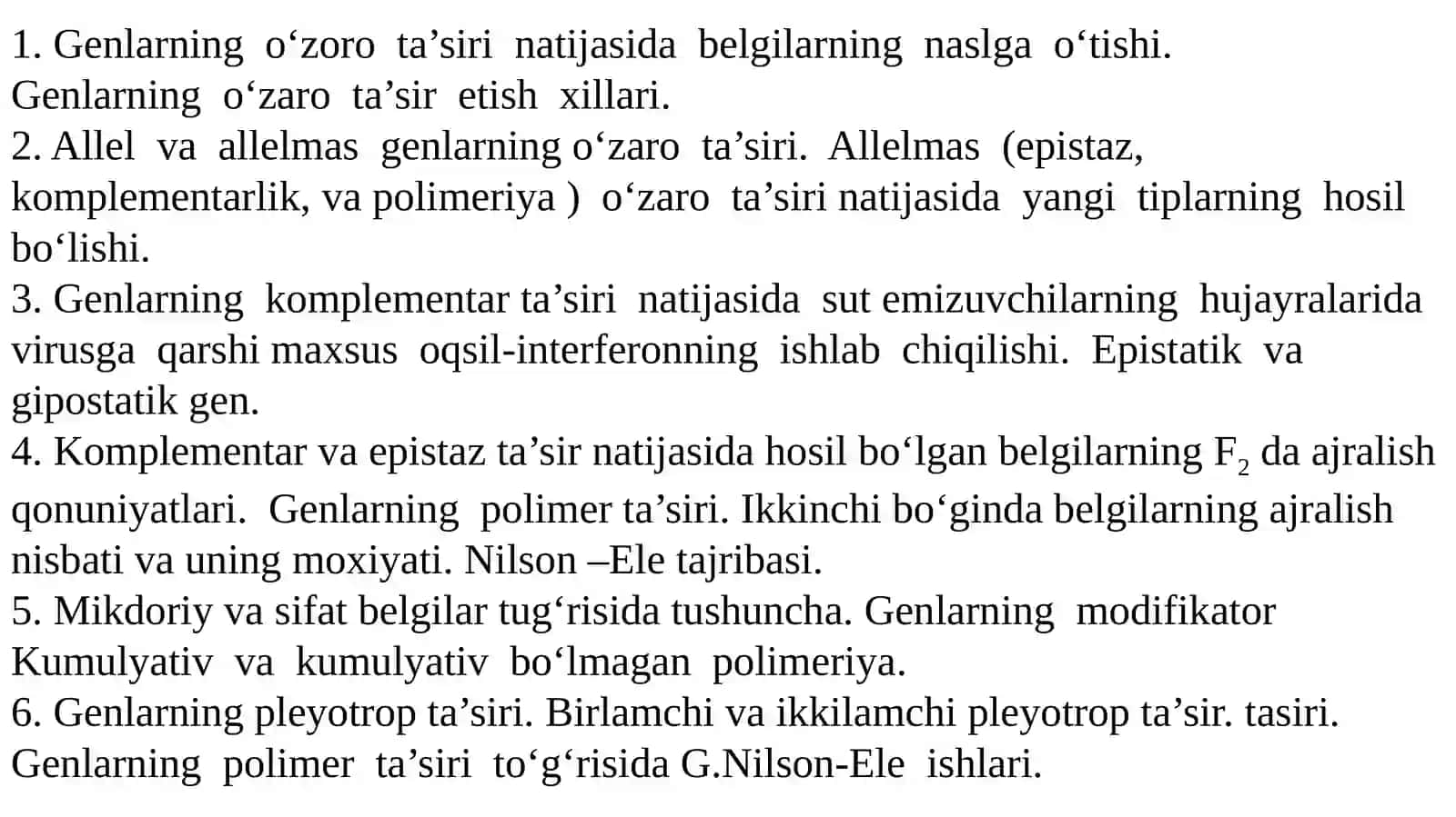 Allelmas gеnlarning o’zaro ta'siri natijasida bеlgilarning naslga o’tishi 2