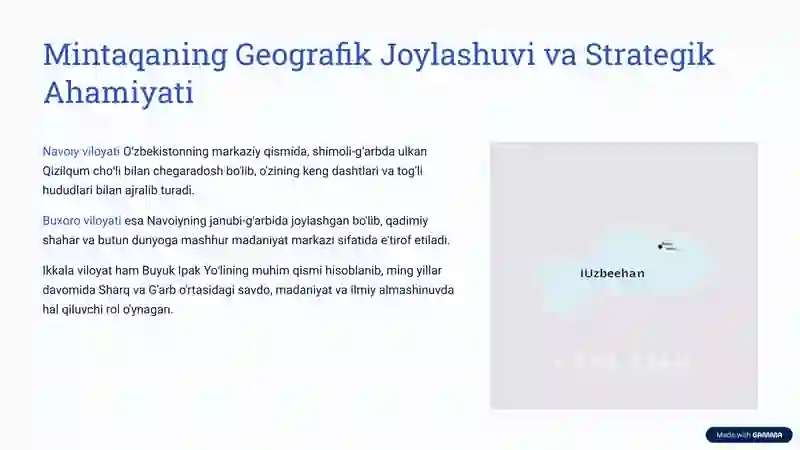 Navoiy-Buxoro Turistik Mintaqa 2