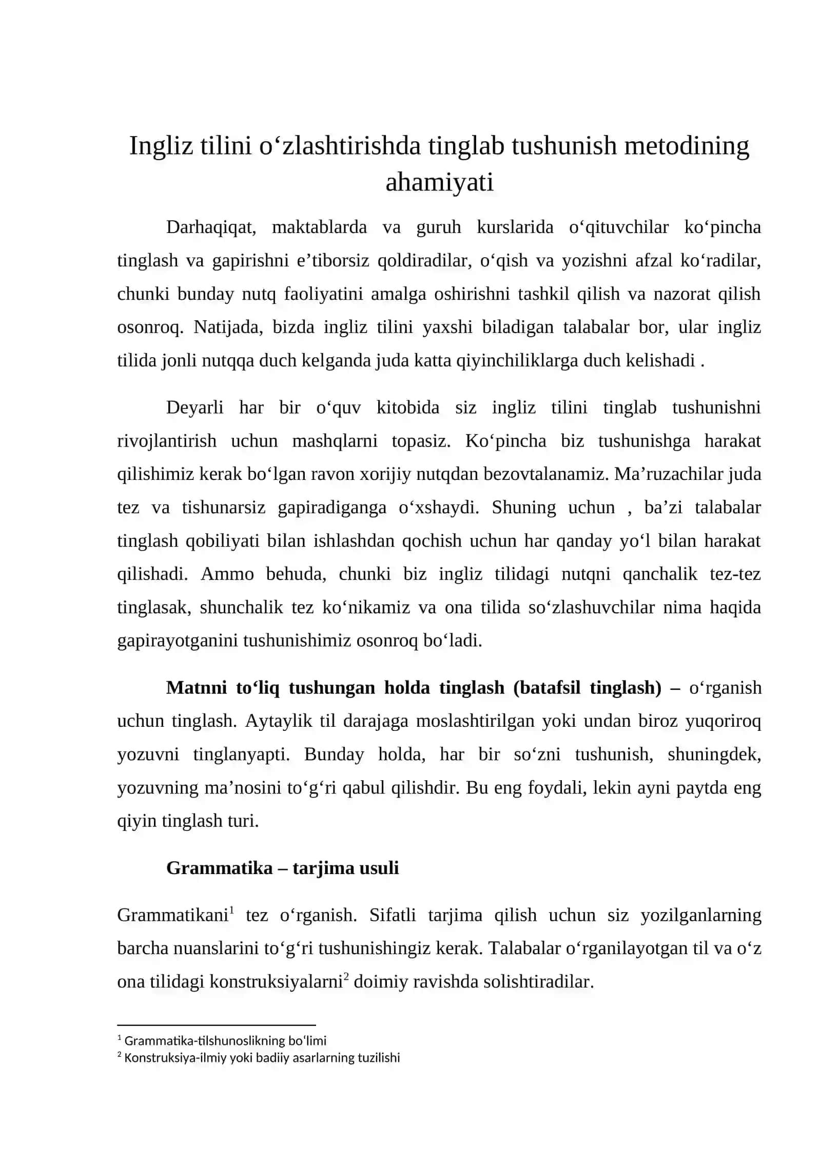 Ilmiy va ijodiy ish yozish asoslari fanidan 2