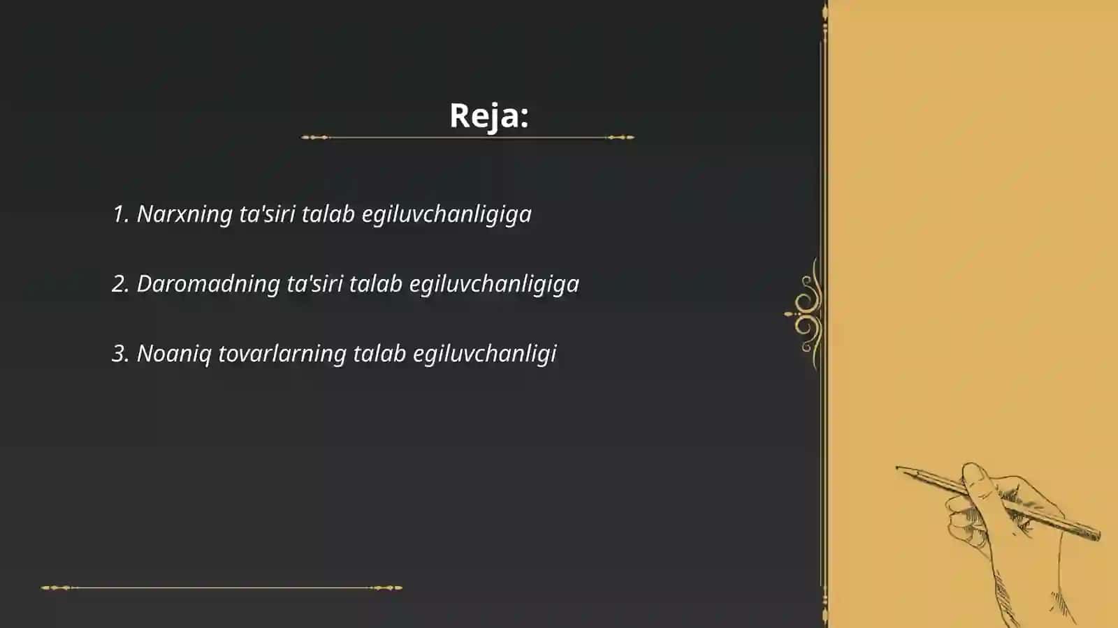 Talab va taklif egiluvchanligi 2