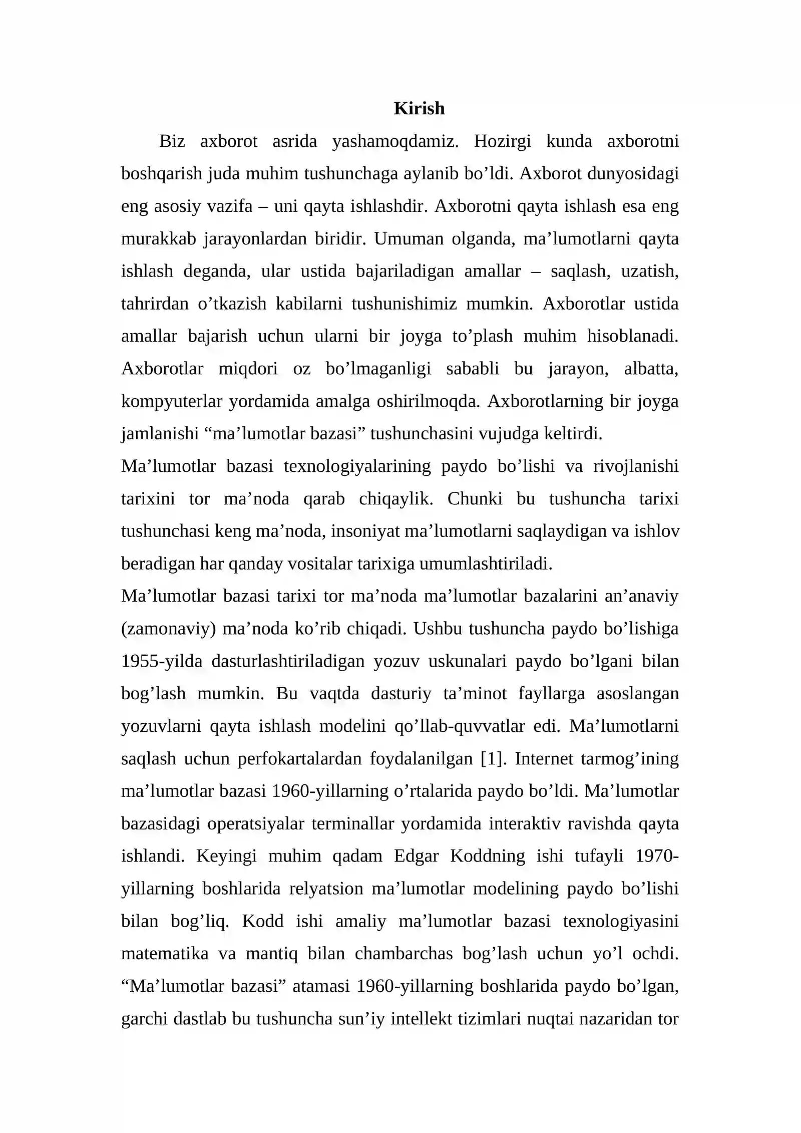 Bank ma'lumotlar bazasini loyihalash 2