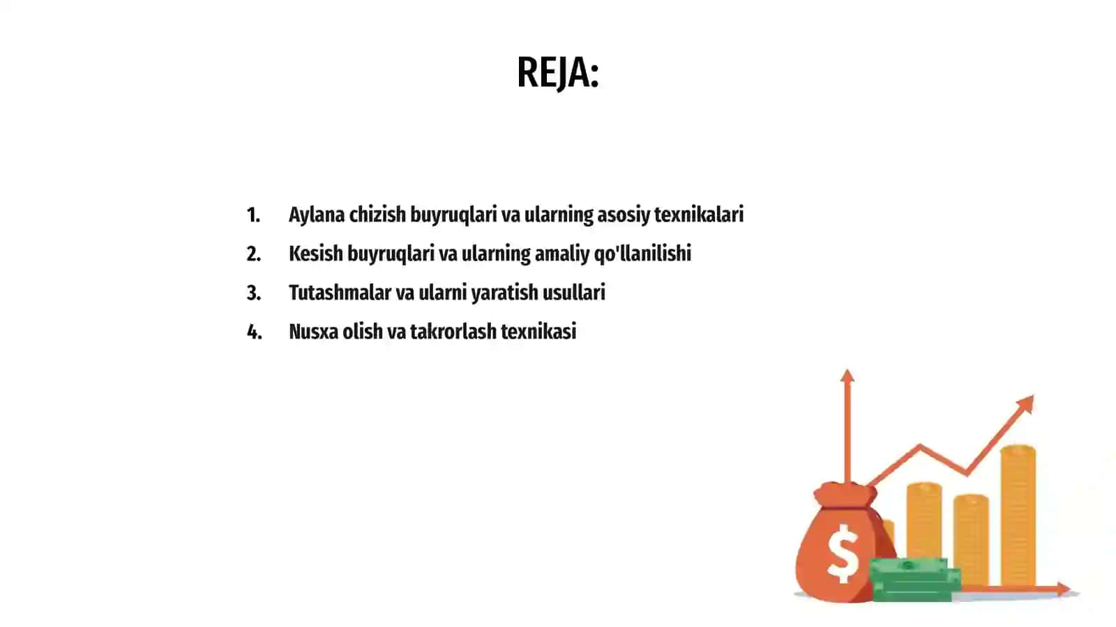 Aylana chizish va kesish buyruqlaridan foydalanib tutashmalar yasash nusxa olish ko'zgu simmetrik tasvir buyruqlari va ulardan foydalanish algoritmlari 2