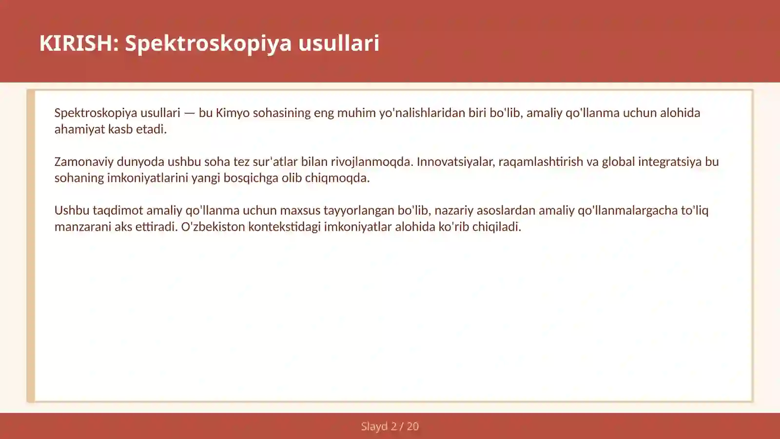 SPEKTROSKOPIYA USULLARI 2