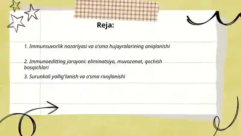 Immunopatalogiya, o'sma hujayralarini kelib chiqishidagi ahamiyati 2