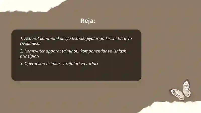 Axborot kommunikatsiya texnologiyalari va tizimlariga kirish 2