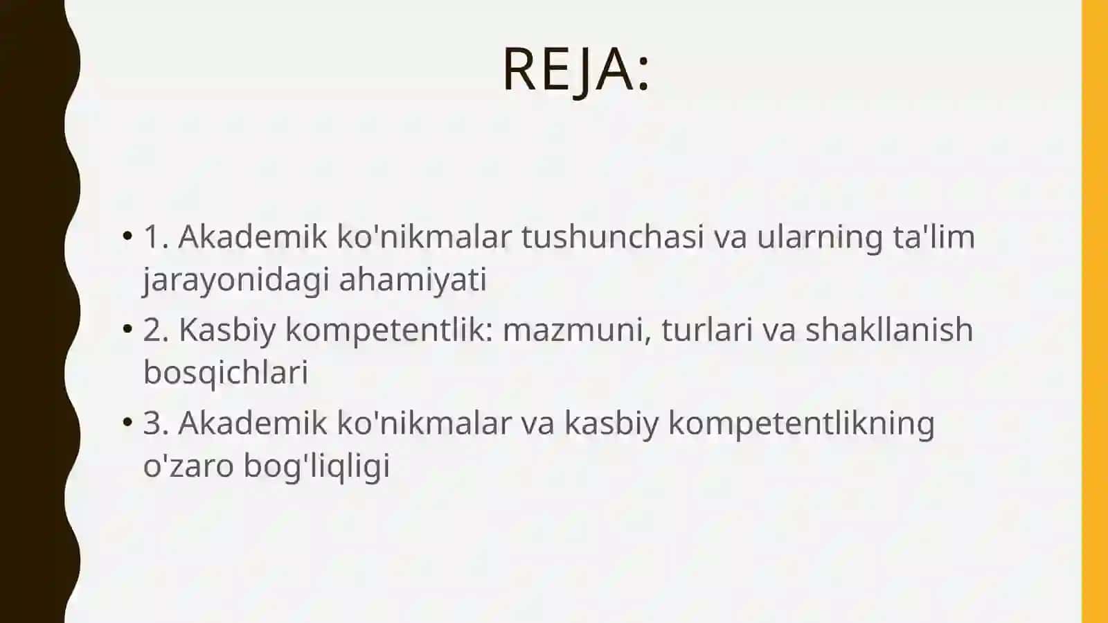 Akademik ko'nikmalar va kasbiy kompetentlik faniga kirish 2