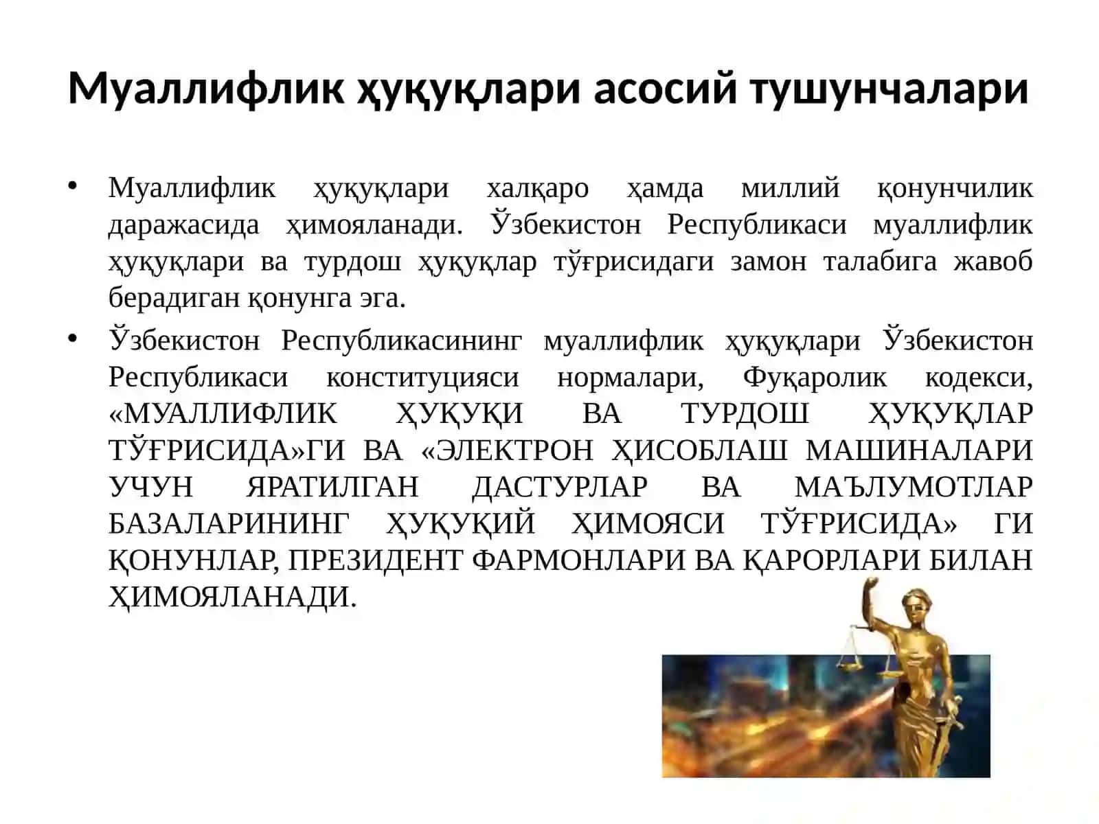 Интелектуал мулкка бўлган эгалик ҳуқуқлари ҳимояси 2