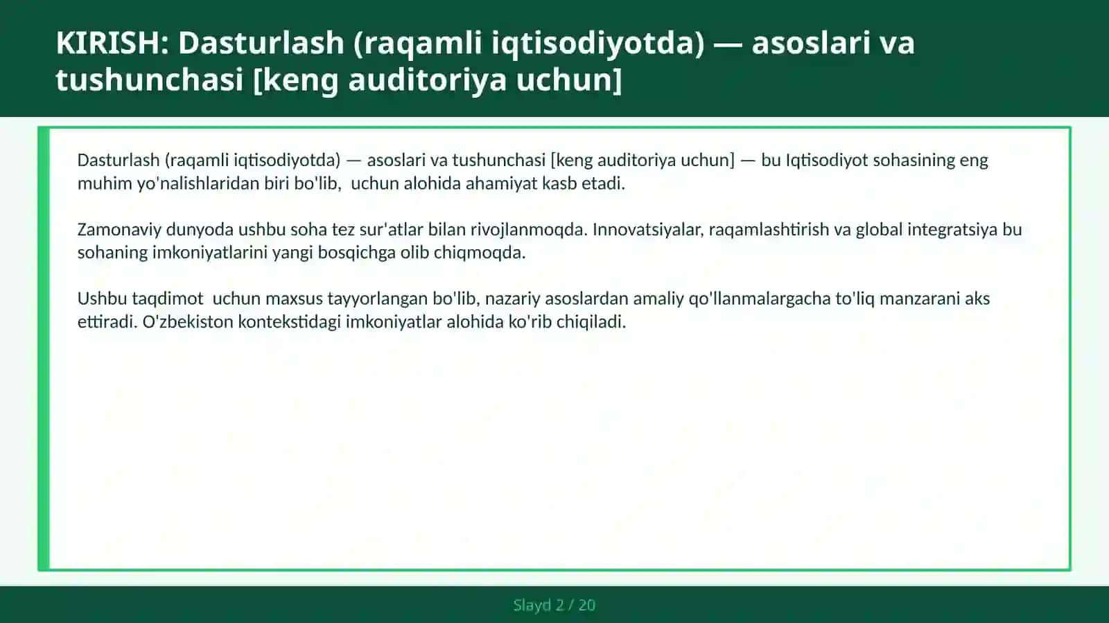 Dasturlash (raqamli iqtisodiyotda) — asoslari va tushunchasi [keng auditoriya uchun] 2