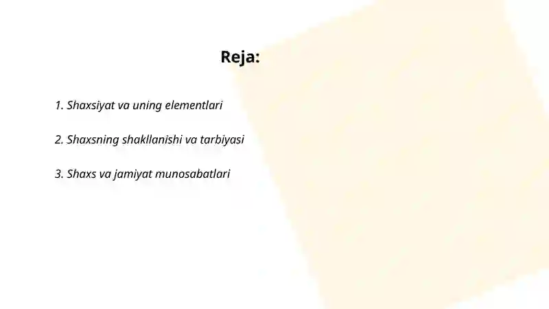 Shaxsiyat va uning elementlari 2